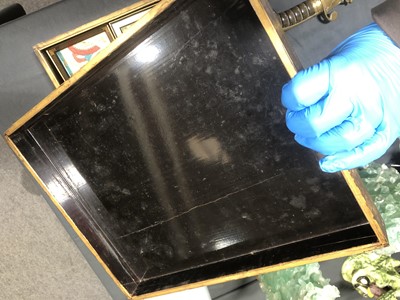 Lot 67 - A China Trade black lacquered games box, mid 19th century