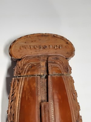 Lot 75 - A carved coquilla nut snuff box, designed as the French ship-of-the-line Victoire