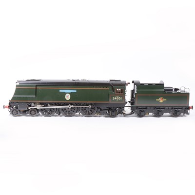 Lot 1 - Aster Hobby live steam, gauge 1 / G scale, 45mm locomotive and tender; 'Winston Churchill' BR no.34051, in wooden case.
