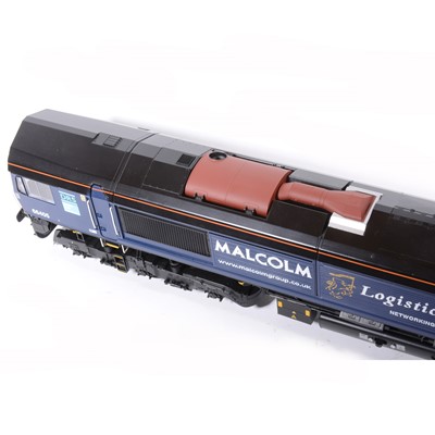 Lot 11 - Aristocraft electric, gauge 1 / G scale, 45mm diesel locomotive; DRS 66405 with 'Malcolm Logistics Services' advertising to sides, in wooden case