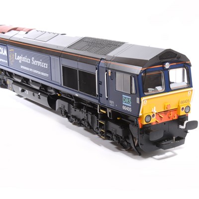 Lot 11 - Aristocraft electric, gauge 1 / G scale, 45mm diesel locomotive; DRS 66405 with 'Malcolm Logistics Services' advertising to sides, in wooden case