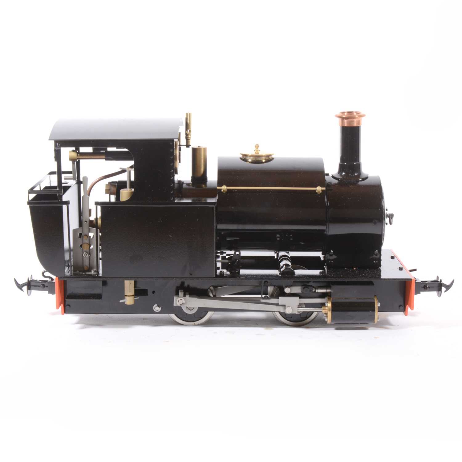 Lot 25 - Accucraft live steam, gauge 1 / G scale, 45mm locomotive, Mortimer 0-4-0T, black, accessories and box.