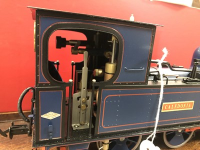 Lot 36 - Accucraft live steam, gauge 1 / G scale, 45mm locomotive, Isle of Man 'Caledonia' 0-6-0T, blue no.15, with instructions, accessories and box.