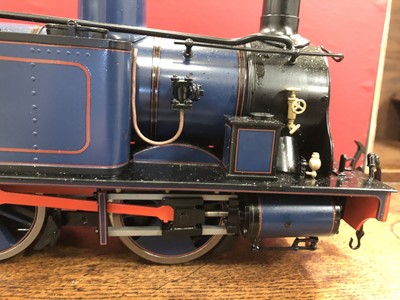 Lot 36 - Accucraft live steam, gauge 1 / G scale, 45mm locomotive, Isle of Man 'Caledonia' 0-6-0T, blue no.15, with instructions, accessories and box.
