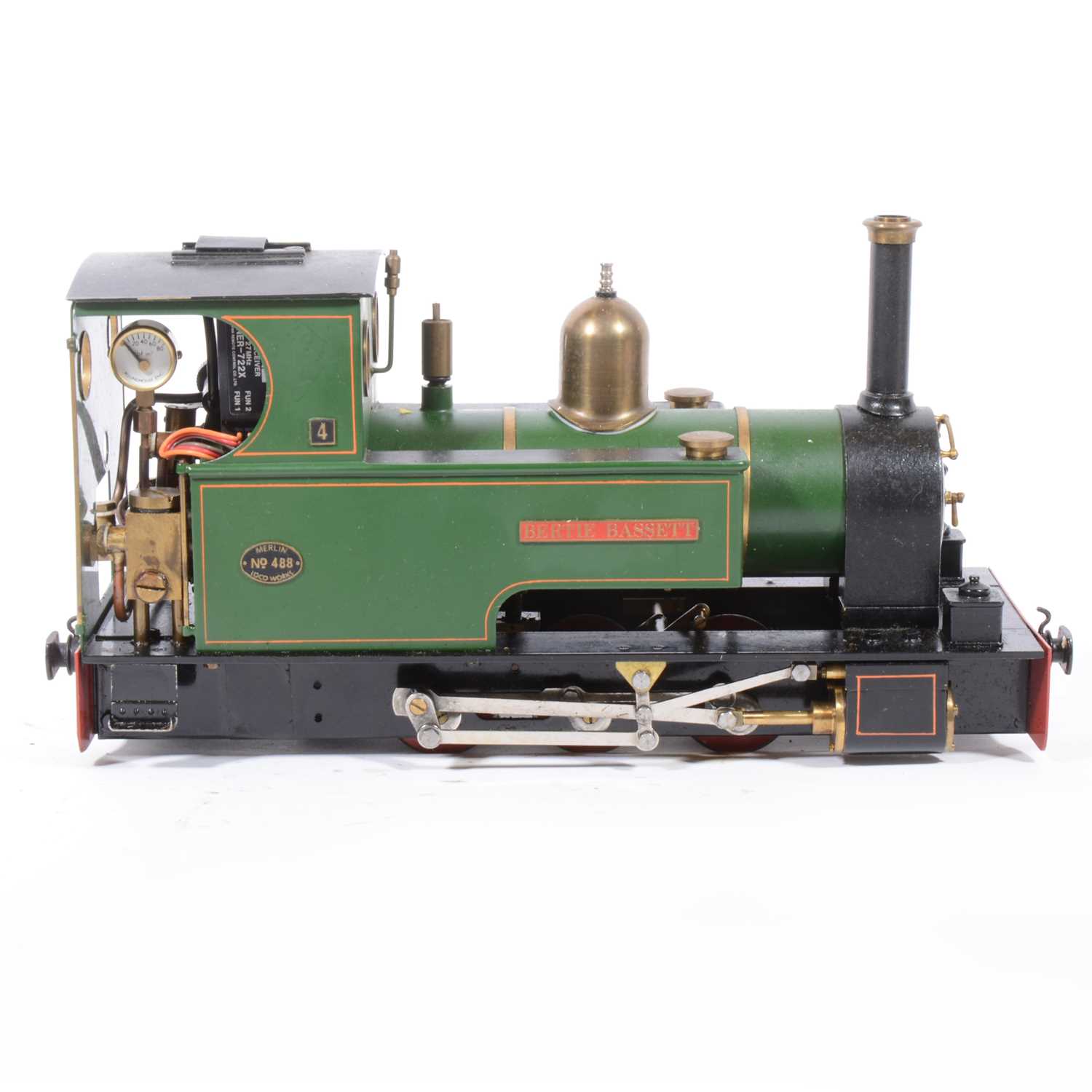 Lot 37 - Merlin Loco Works live steam, gauge 1 / G scale, 32mm locomotive, Major 'Bertie Bassett' 0-6-0 no.488, green, with RC