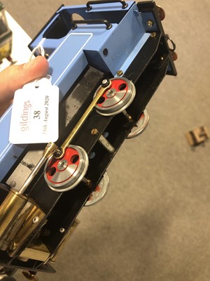 Lot 38 - Mamod live steam, locomotive, blue, boxed and instructions.