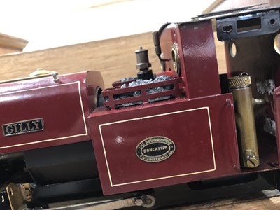 Lot 47 - Roundhouse live steam, gauge 1 / G scale, 32mm locomotive, 'Gilly' 0-4-0, maroon, in case.