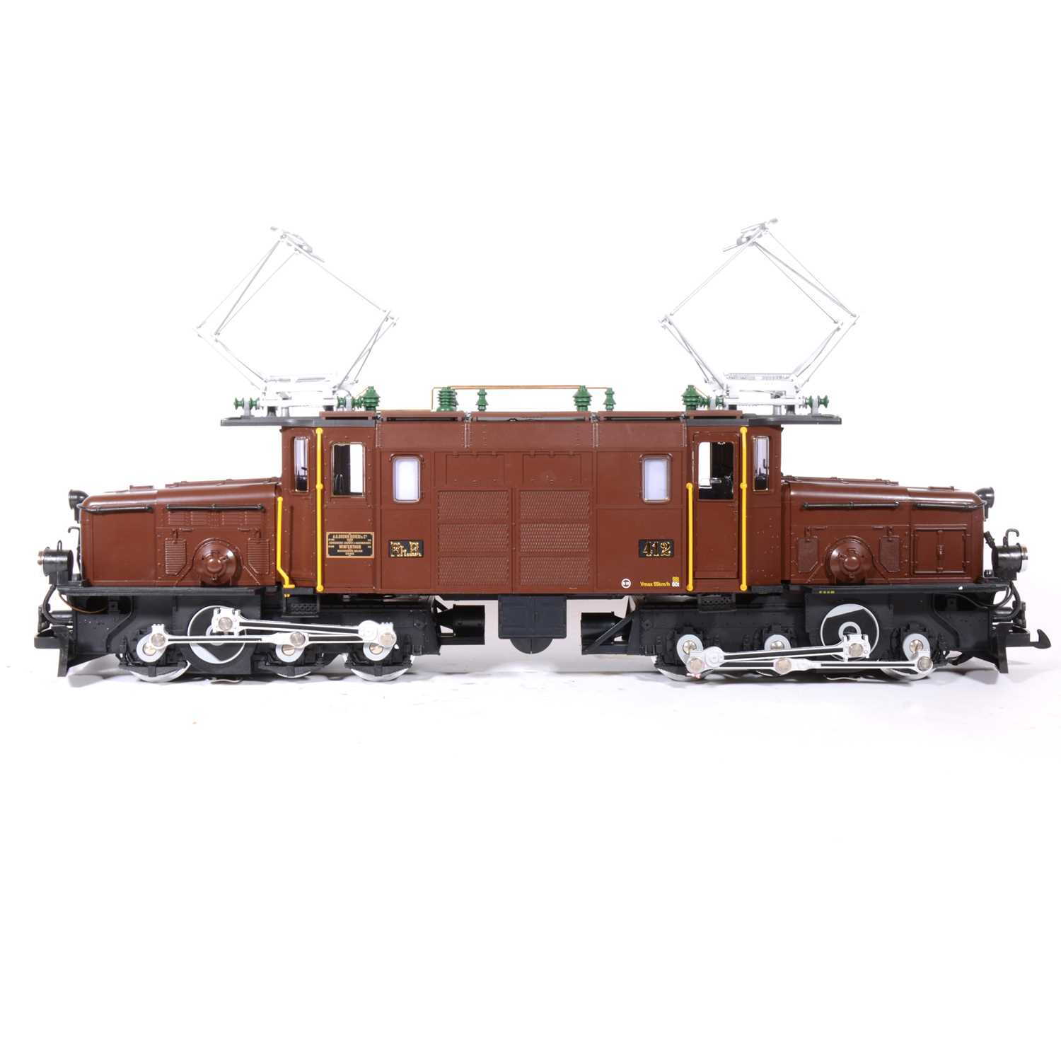 Lot 86 - LGB electric, G scale, Crocodile locomotive, brown, no.25402, boxed.