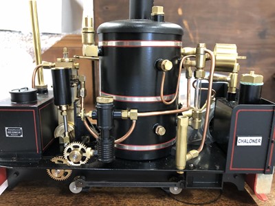 Lot 58 - Regner Models live steam, gauge 1 / G scale, 45mm locomotive, 'Chaloner', 0-4-0, black, boxed.