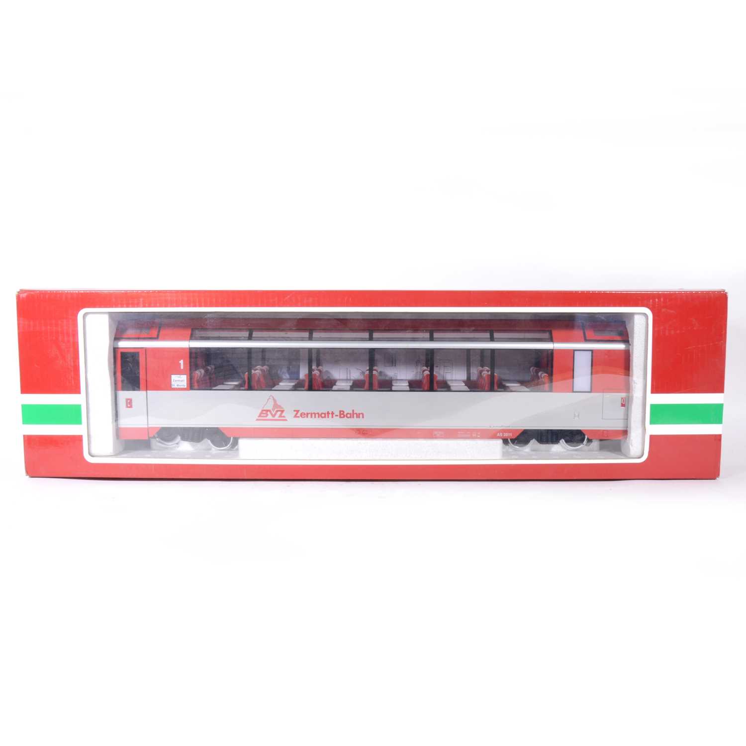 Lot 89 - LGB G scale, Zermatt-Bahn observation passenger coach, no.31660, boxed.
