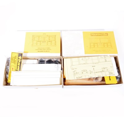 Lot 112 - Two Tenmille model railway kits, gauge 1, G035 Glyn Valley Tramway open 3rd 4 wheel coach (bodyline kit), G033 Glyn Valley Tramway 1st/3rd 4 wheel coach (bodyline kit)