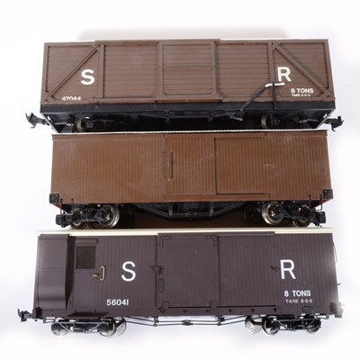 Lot 74 - Accucraft gauge 1 / G scale, 45mm, GWR 3rd coach no.4154, and three other rolling stock, (4).