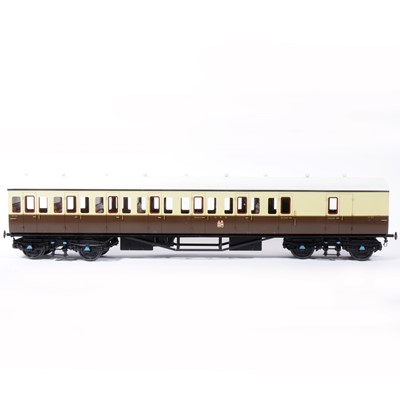 Lot 78 - Two Tower Brass Models, gauge 1 / G scale, 45mm passenger coaches, GWR brown and cream, no.6757, no.6758, (2).