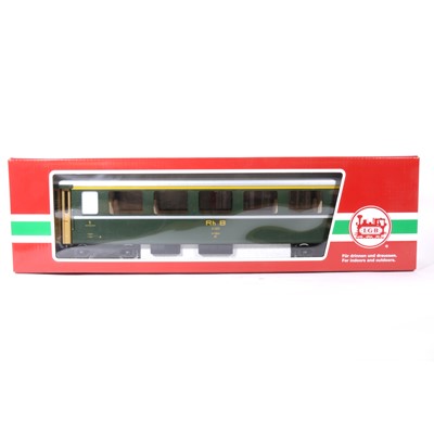 Lot 105 - Three LGB G scale, passenger coaches, RhB 4C_492 no.31675
