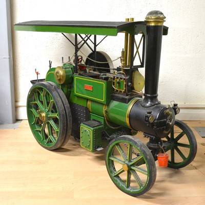 Lot 128 - Maxitrak live steam 3inch scale Aveling & Porter road roller, length 119cm, height 74cm, width 47cm, with copper TIG welded boiler, with added canopy.