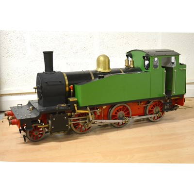 Lot 121 - Live steam 5inch gauge locomotive, tank engine 2-6-0, green, 88cm length.