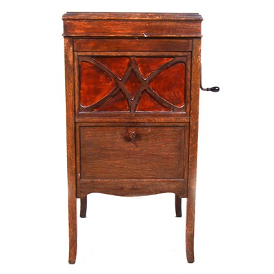 Lot 79 - His Masters Voice, oak cased cabinet gramophone