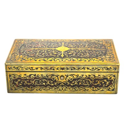 Lot 1112 - A George V boulle work box, by Asprey, London