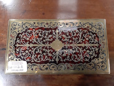 Lot 1112 - A George V boulle work box, by Asprey, London