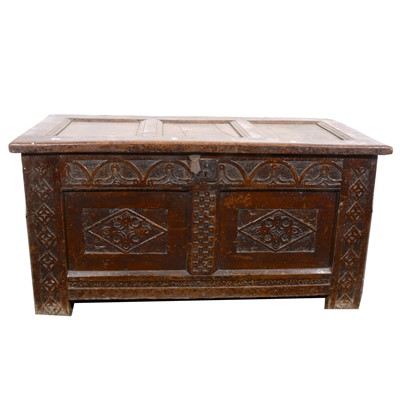 Lot 69 - A joined oak coffer