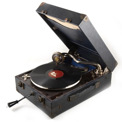 Lot 58 - Maxitone portable wind-up gramaphone, along with a DIsneyland Main Street Electrical Parade 12" vinyl record.
