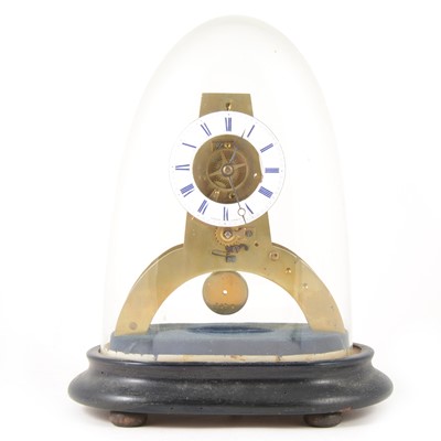 Lot 111 - A French brass skeleton clock, signed Rollin a Paris