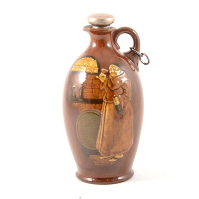 Lot 73 - A Doulton Burselm Kingsware flagon with silver stopper