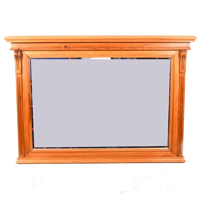 Lot 147 - A modern pine overmantle mirror
