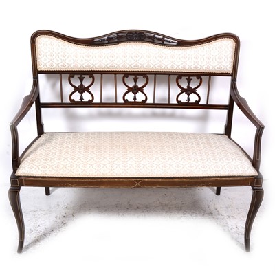 Lot 60 - An Edwardian 'red mahogany' parlour sofa