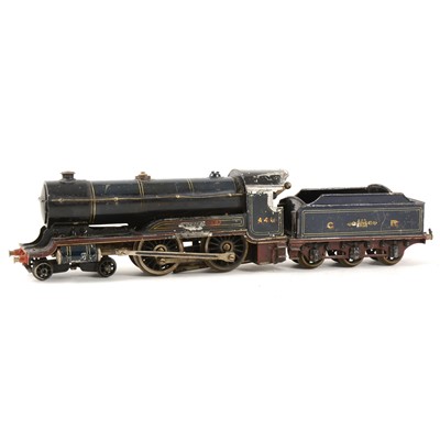Lot 139 - A pre-war O gauge model of a Caledonian Railways 4-4-0 steam locomotive, no.440 dark blue livery with tender.