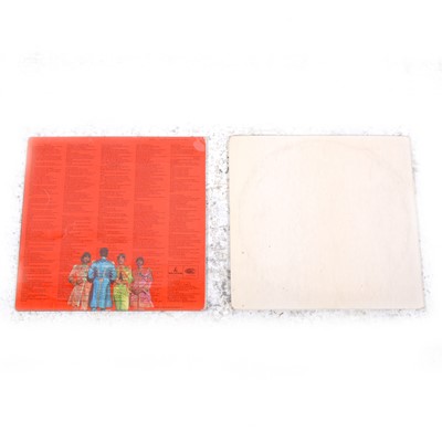 Lot 10 - The Beatles White Album and Sgt. Pepper's Loney Hearts Club Band vinyl LP records.