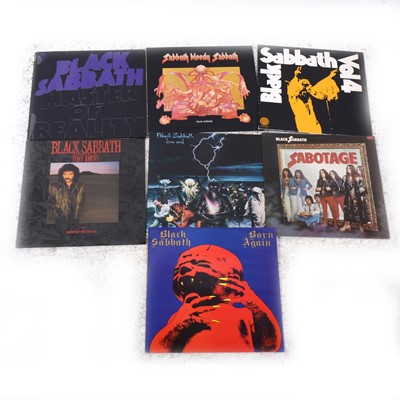 Lot 3 - Seven Black Sabbath vinyl LP records.