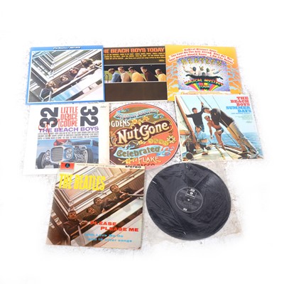 Lot 7 - Eight vinyl LP records; including Small Faces Nut Gone, The Beach Boys and The Beatles.