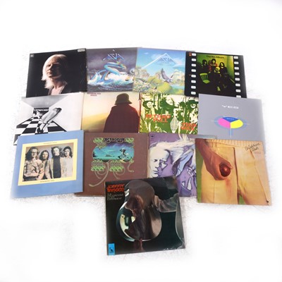 Lot 4 - Thirteen Progressive Rock and Rock vinyl LP records; including Jethro Tull, Yes, Wishbone Ash etc