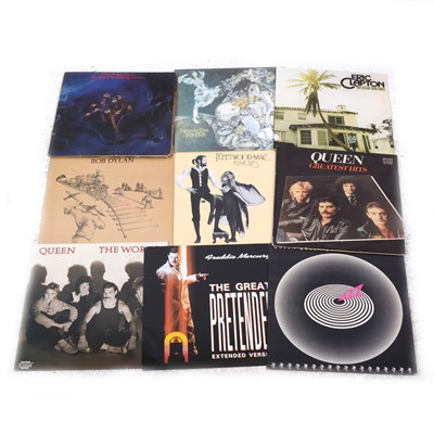 Lot 12 - Thiry-five vinyl LP records; including Queen, Fleetwood Mac, The Moody Blues, Little Feet, Andrew Gold, Bad Company, Rory Gallagher, Eric Clapton etc.