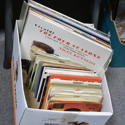 Lot 42 - Vinyl LP and 7" single records; aprox 86 records including, Elvis Presley, Stevie Wonder, etc