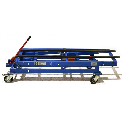 Lot 130 - A Handy Height large scale train locomotive carrier / transporter, with fitted 7 1/4inch rails