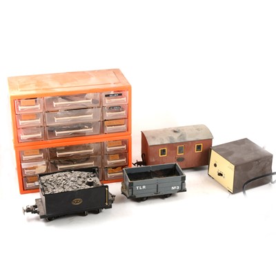 Lot 120 - A quantity of Narrow gauge and other spare model railway parts, one box.