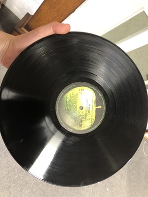 Lot 5 - The Beatles White Album LP vinyl record; Mono pressing no.0021390, PMC 7067/7068, embrossed cover, top opening, with four portraits and poster.