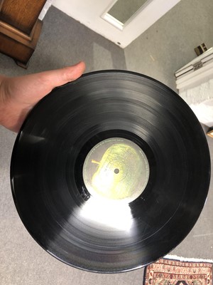 Lot 5 - The Beatles White Album LP vinyl record; Mono pressing no.0021390, PMC 7067/7068, embrossed cover, top opening, with four portraits and poster.