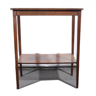 Lot 41 - A Victorian inlaid window table and a small bowfront chest of drawers