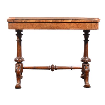 Lot 49 - A Victorian inlaid walnut and burr walnut card table