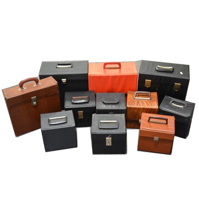 Lot 47 - Eleven vintage 12" and 7" size vinyl record carry cases.