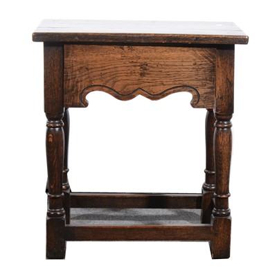 Lot 54 - An oak joint stool