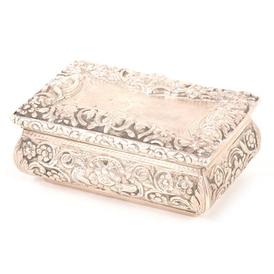 Lot 145 - A Victorian silver snuff box, Joseph Willmore, Birmingham 1837