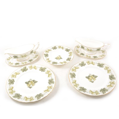 Lot 26 - A Royal Worcester bone china dinner service, The Worcester Hop - Mathon pattern.