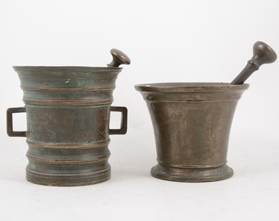Lot 1094 - Heavy brass mortar