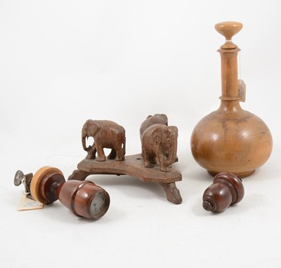 Lot 1109 - Treen decanter, 25cm