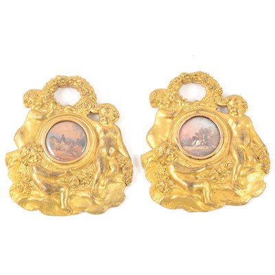 Lot 1105A - Two Napoleon III gilt metal frames