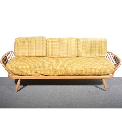 Lot 401 - Ercol elm and beech Studio Couch, Model 355.